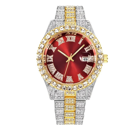 Reloj de hombre estilo hip hop, de inspiración vintage, con mecanismo de cuarzo retro.