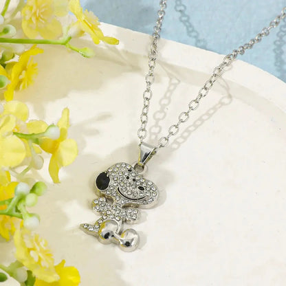 Collar colgante Snoopy circonita completo unisex
