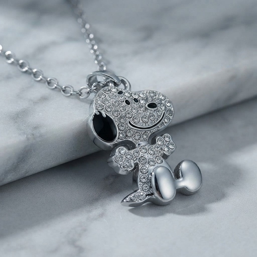 Collar colgante Snoopy circonita completo unisex